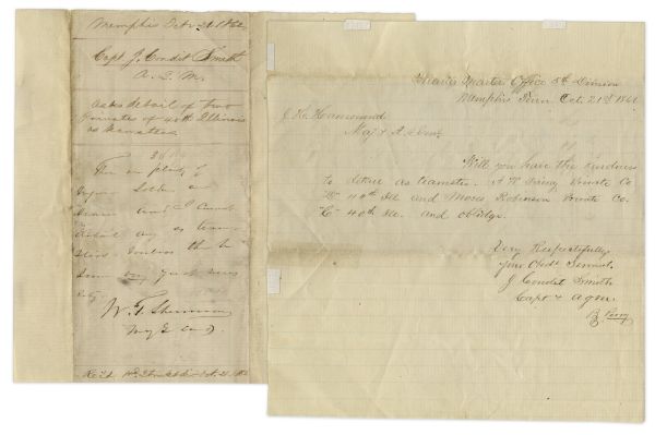 General William T. Sherman Civil War-Dated Autograph Note Signed -- ...There are Plenty of negro soldiers on leave and I cannot detail any...unless there be some very good news today...