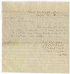 General William T. Sherman Civil War-Dated Autograph Note Signed -- ''...There are Plenty of negro soldiers on leave and I cannot detail any...unless there be some very good news today...''