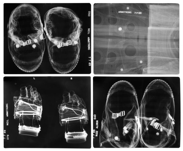Four X-Ray Radiographs of Apollo 11 Items Worn by the Astronauts & Left on the Moon -- Radiographs Were Taken by NASA Nine Days Before the Apollo 11 Launch