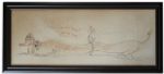 Dr. Seuss Original 66'' x 29.5'' 1940's Drawing of His Famous Dachshund, Representing Germans in WWII -- Measures Nearly Six Feet Long!