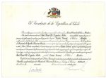 Augusto Pinochet Signed Declaration, Appointing the German Consul for Chile