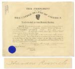 Theodore Roosevelt Military Appointment Signed as President -- Also Signed by William Howard Taft as Secretary of War