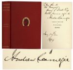 Andrew Carnegie Signed Copy of An American Four-in-Hand in Britain -- Dedicated to Henry P. Ford in 1899