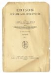 Thomas Edison Signed Copy of ''His Life And Inventions'' -- Rare Signed Volume by Edison