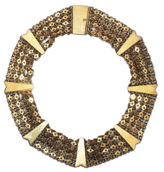 Cecil B. Demille Necklace Gifted to His Daughter, Actress Katherine Demille Quinn -- 88 Grams of 18K Gold -- With a COA From Cecil B. Demilles Granddaughter