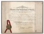 Benjamin Harrison Large Document Signed as President