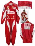 World Champion Fernando Alonso Race-Worn & Signed Rare Ferrari Suit -- From 2010 Formula One Season