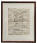 John Hancock Signed Militia Appointment -- Signed While Hancock Was Governor of Massachusetts in November 1782
