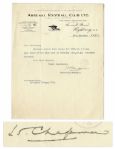 Herbert Chapman Typed Letter Signed -- On Arsenal Football Club Letterhead