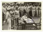 WWII Admiral Chester Nimitz Signed Photograph -- Photograph Depicts Nimitz Signing the Declaration of Japanese Surrender on 2 September 1945