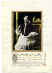 Pope Pius XI Signed Blessing & Photo Display -- Signed as Pope in 1931