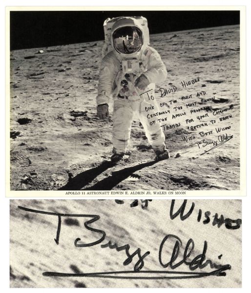Buzz Aldrin Signed 8 x 10 Photograph on the Moon