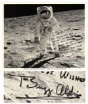 Buzz Aldrin Signed 8 x 10 Photograph on the Moon