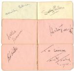 Autograph Book Signed by 45 Hollywood Stars Including, Carl ''Alfalfa'' Switzer, Bob Hope, Edward G. Robinson, Esther Williams, Dorothy Lamour, Jack Haley, Phil Harris & More