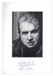 Artist Francis Bacon Signed Book Page With His Photo -- His ''Three Studies of Lucien Freud'' is The Most Expensive Painting Ever Sold at Auction