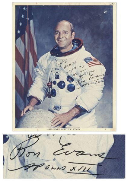 Apollo 17 Astronaut Ron Evans Signed 8 x 10 Photo