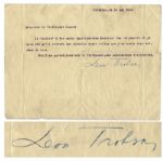 Leon Trotsky Typed Letter Signed -- ...I entrust to your experienced hands...