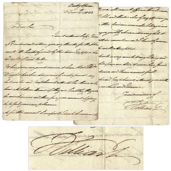 King William IV Autograph Letter Signed -- ...as for this rascal Bonaparte, I wish he was at the bottom of the sea...