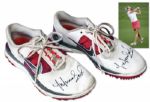 Michelle Wie Autographed & Worn Golf Shoes -- Wie Signs Her Name to Each Shoe