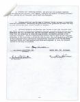Red Skelton Twice-Signed Contract -- Pertains to Clips of His Show Used in ''Gremlins''
