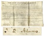 John Quincy Adams Land Grant Signed as President