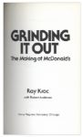 Ray Kroc Signed Copy of ''Grinding It Out: The Making of McDonald's''