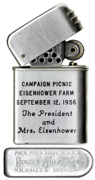 President Dwight Eisenhower Campaign Picnic Lighter -- From His Re-election Campaign in 1956