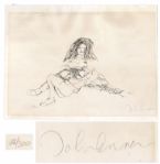 John Lennon Signed Bag One Print Depicting Lennon & Yoko Ono -- Limited Edition #48 of 300 -- With COA From Roger Epperson