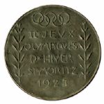 Bronze Olympic Medal From the 1928 Winter Olympics, Held in St. Moritz, Switzerland