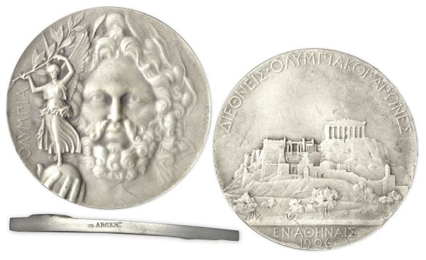 Silver Olympic Medal From the 1906 Summer Olympics, Held in Athens, Greece