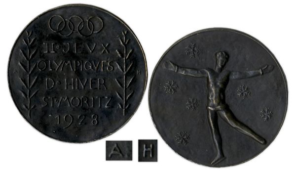Bronze Olympic Medal From the 1928 Winter Olympics, Held in St. Moritz, Switzerland