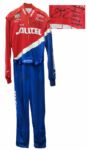 Jimmie Johnson Signed Racing Suit From His Rookie Year -- Race-Worn During the 2000 NASCAR Busch Series