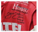 Jimmie Johnson Signed Racing Suit From His Rookie Year -- Race-Worn During the 2000 NASCAR Busch Series