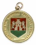 Gold Winner's Medal Won in 1911 by Director C.W. Wright of Newcastle United -- Accompanied by Two Original Team Photographs
