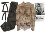 Johnny Carson Costume From Famous Rambo Parody Sketch -- With Signed Photograph of Carson Wearing the Costume