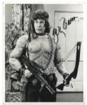 Johnny Carson Costume From Famous ''Rambo'' Parody Sketch -- With Signed Photograph of Carson Wearing the Costume