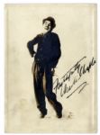 Charlie Chaplin Signed Photograph as the Tramp -- With JSA COA