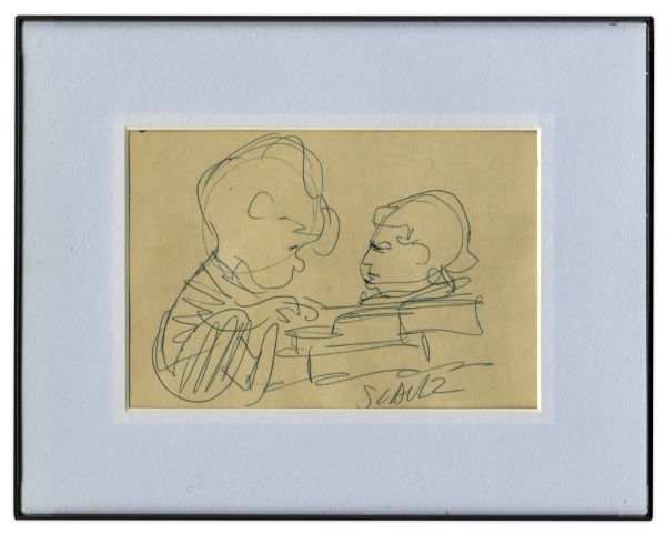 Charles Schulz Drawing of Peanuts Character Schroeder