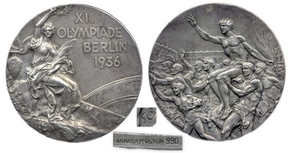 Silver Medal From the 1936 Summer Olympics, Held in Berlin, Germany -- Won by Swiss Gymnast Eugen Mack