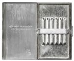 Raymond Burr Personally Owned Cigarette Case -- Engraved With Inscription ''An Actor is a Sculptor Who Carves in Snow''