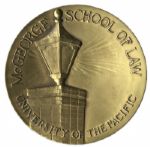 Raymond Burr Award Medallion -- Awarded for His Contributions to the McGeorge School of Law at University of The Pacific