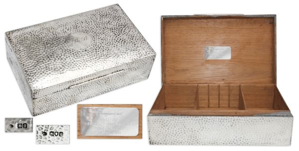 Raymond Burr Personally Owned Humidor -- Gifted to Him by the Cast of the Play Underground in 1983