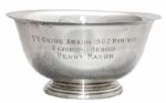 Perry Mason TV Guide Award Nomination Bowl From 1962 -- Personally Owned by Raymond Burr
