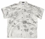 Raymond Burr Shirt Signed by Cast & Crew of ''The Return of Perry Mason'' Made for Television Movie