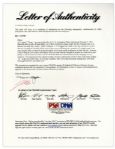 Princess Diana Autograph Letter Signed in 1991 -- Addressed to the Mother of First Pilot Killed in The Gulf War ''...words seem totally inadequate at times like this...'' With COA From PSA/DNA
