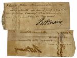 Declaration of Independence Signer Robert Morris Signed Note