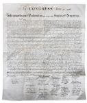 Rare and Beautiful 1843 Force Declaration of Independence From Original Copper Plate