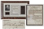 George Washington Document Signed as President in 1795 -- Washington Appoints Spaniard Don Juan Bautista Bernabeu as Consul