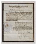 George Washington Document Signed as President in 1795 -- Washington Appoints Spaniard Don Juan Bautista Bernabeu as Consul