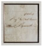 John Hancock Franking Signature From 1782 During the Revolutionary War -- Rare, With Address Panel in His Hand
